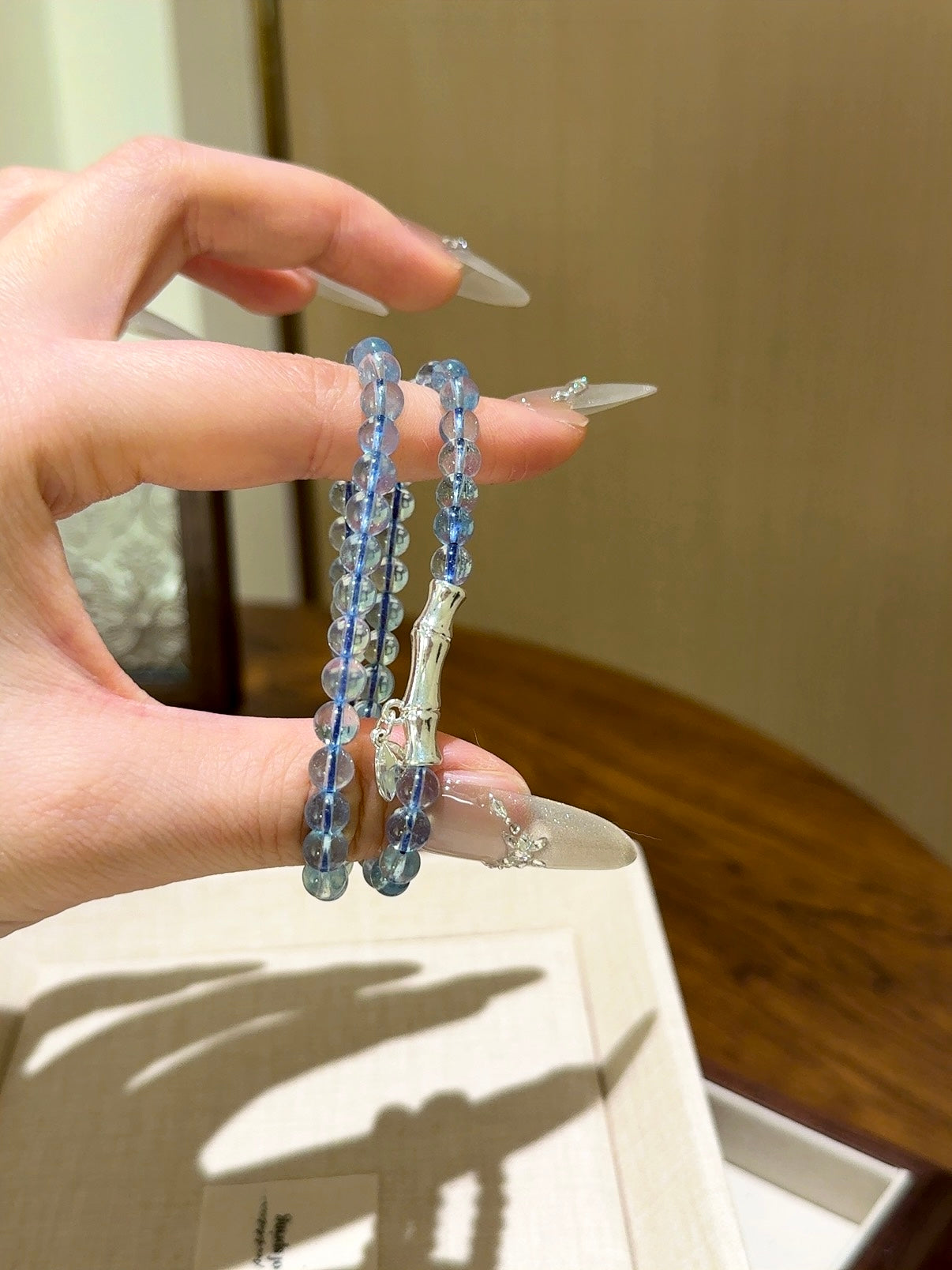 ▫️▪️ Aquamarine slub bracelet